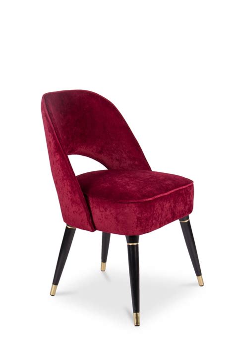 Alexander grey leather dining chairs are the best when it comes to comfort and style. Collins Dining Chair in Red Velvet For Sale at 1stDibs