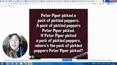 It has a roud folk song index number of 19745. Tongue twister A peck of pickled peppers Peter Piper ...