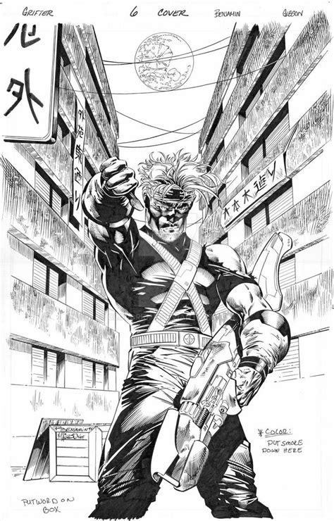 Wildstorm Wildcats Grifter Wild Cats Anime Art Black And White