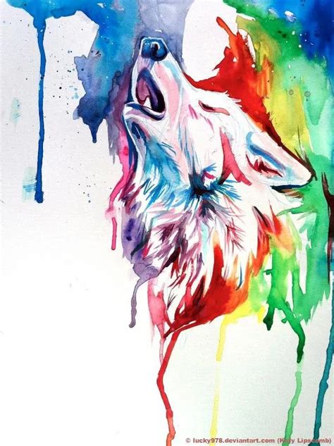 Handmade Colorful Wolf Abstract Oil Painting On Canvas For Home Decor