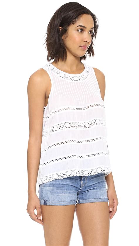 Lyst Love Sam Sleeveless Lace Blouse In White