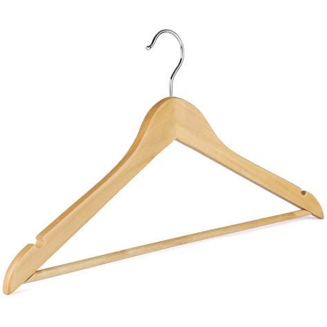 Wooden Suit Hanger With Notches 44cm Natural Wood