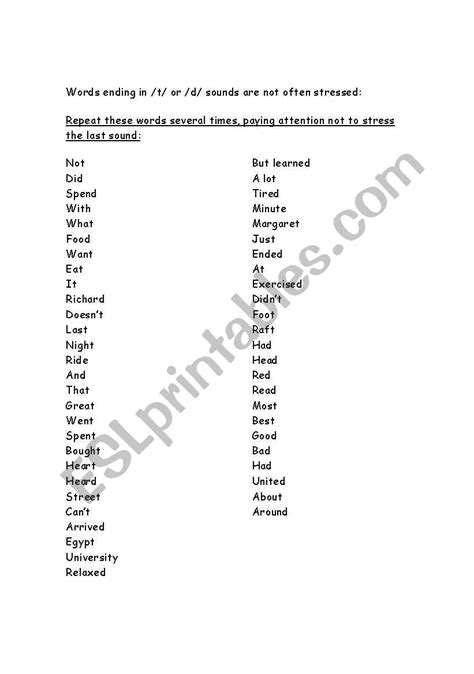After the tiles are replaced, the row ends and. English worksheets: words ending in /t/ or /d/