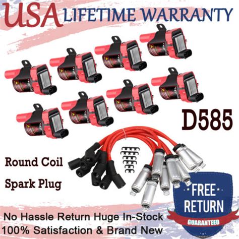 D585 Round Ignition Coil Spark Plug Pack For Chevy Silverado Gmc Ls1