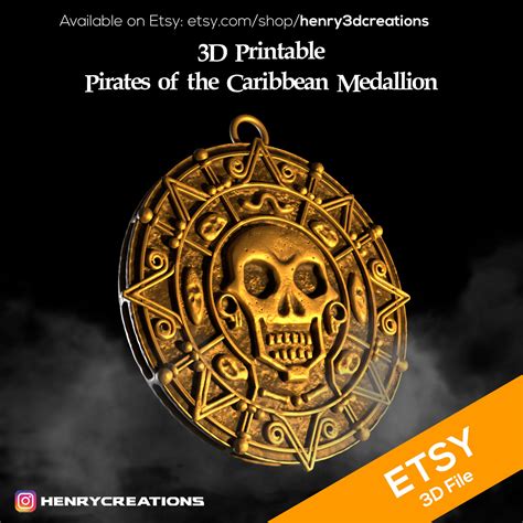 3d Printable Pirates Of The Caribbean Medallion 3d File Etsy Singapore