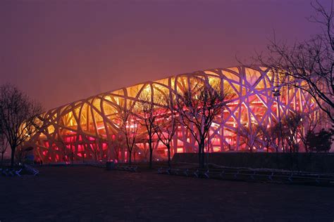 The Viewing Deck Beijing Olympic Park Night Shots