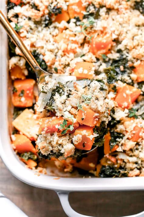 Butternut Squash Casserole With Parmesan Topping Wellplated Com