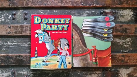 Pin The Tail On The Donkey Vintage Game Donkey Party Game Etsy