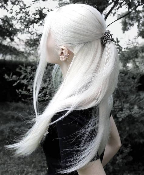 Pin By Erin Poist On Mane Attraction Long White Hair Dyed Hair