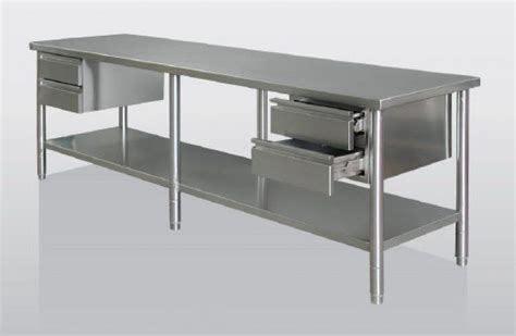 A variety of stainless steel kitchen work tables at great prices! Commercial Kitchen Stainless Steel Tables Freestanding ...