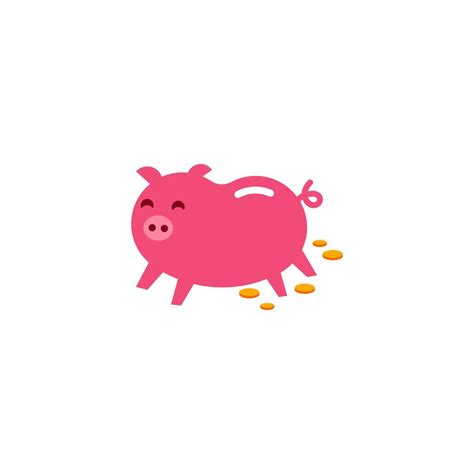 Piggy Bank Vector Colorful Playful Fun Drawing Of Pig Piglet For Logo