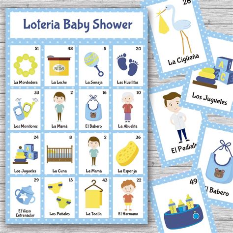 Loteria Baby Shower Niño Kit Imprimible Con 30 Tablas Oferta 8500