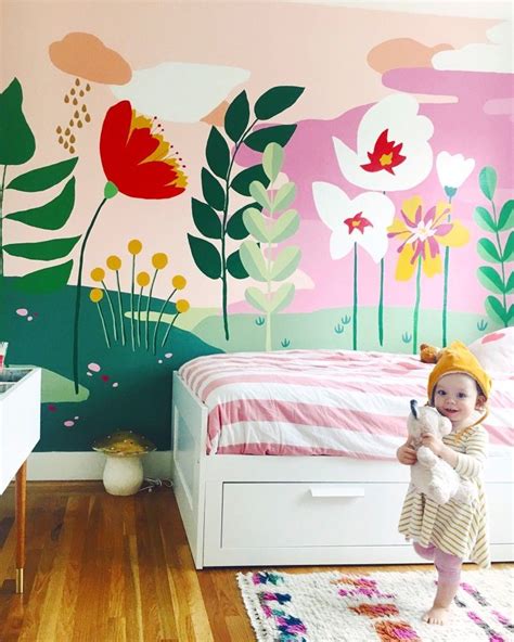 Whimsical Mural For The Girls Bedroom This Little Street This