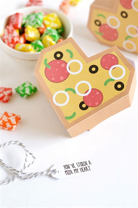 Printable Pizza Heart T Boxes For Valentines Day Make And Tell