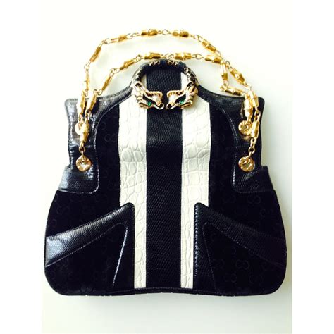 Gucci Dragon Bag by Tom Ford Handbags Exotic leather Black ref.16666