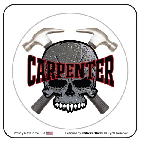 Carpenter Cross Hammers 2 Round Hard Hat Helmet Full Color Printed