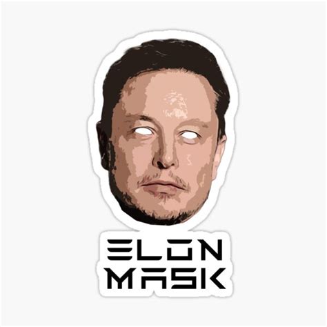 elon mask artwork sticker for sale by ted sexington redbubble