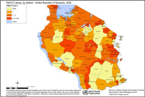 United Republic Of Tanzania Pmtct Clinics By District As Of 2005