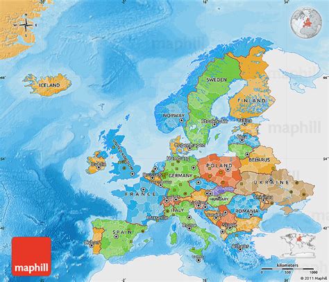 Political Map Of Europe Single Color Outside