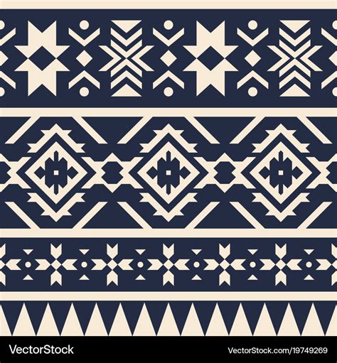 Seamless Geometric Pattern With Ethnic Motifs Vector Image