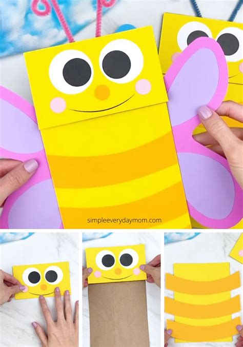 Paper Bag Butterfly Craft For Kids Free Template Paper Bag Crafts