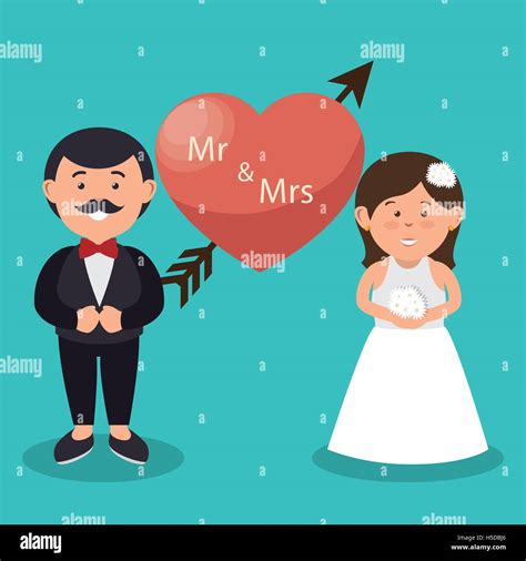 Mr And Mrs Couple Heart Wedding Design Graphic Stock Vector Image And Art