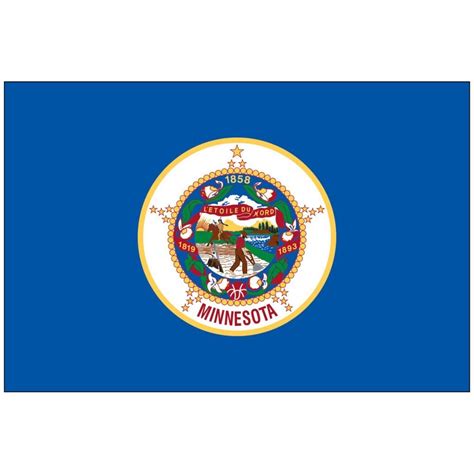 Minnesota State Flag Flagpole Man
