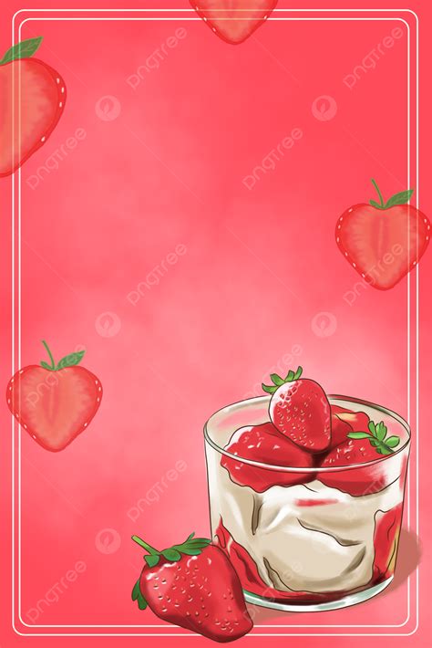 Summer Strawberry Ice Cream Poster Background Wallpaper Image For Free Download Pngtree