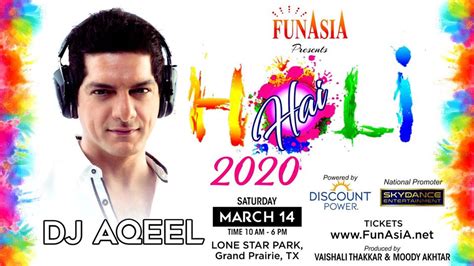 A country music festival organized by city of turkey, texas. Holi Hai 2020 with DJ Aqeel