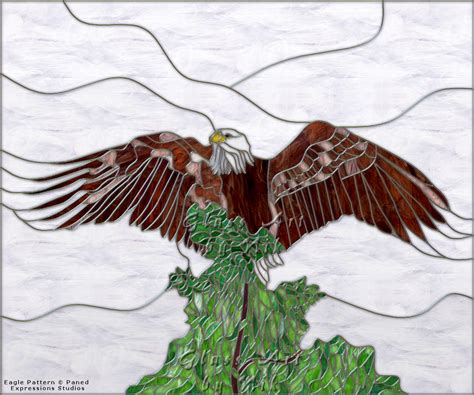 Majestic Eagle Digital Stained Glass Art Digital Stained Glass Art