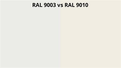 RAL 9003 Vs 9010 RAL Colour Chart UK