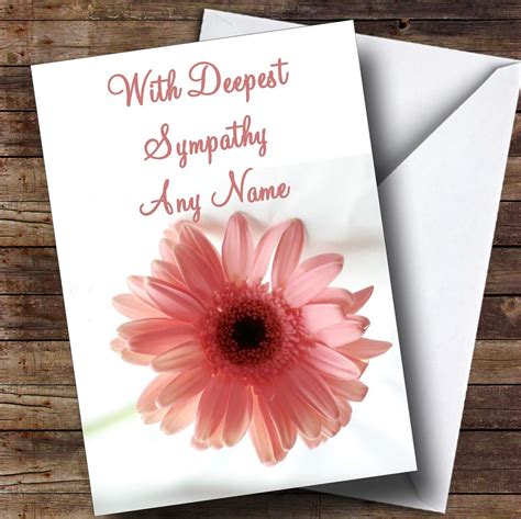 Stunning Pink Flower Personalised Sympathy Sorry For Your Loss Card