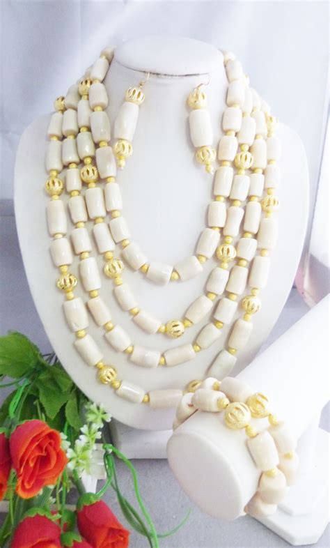 White African Nigerian Wedding Beads Jewelry Set Coral Jewelry Set
