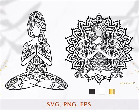 Vector Cut Files Svg Meditation Yoga Svg Clip Art Mandala Svg And Png