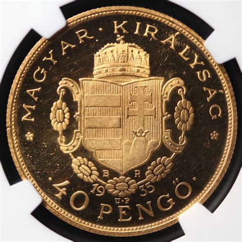 ハンガリー ラーコーツィフェレンツ2世 生誕200周年 40ペンゴ金貨 Proof Pattern 1935年 NGC PF63 ULTRA