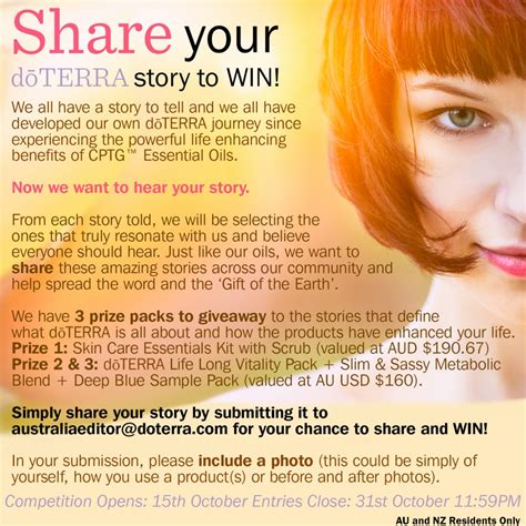 Share Your Dōterra Story To Win Dōterra Everyday Australia