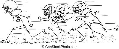 American Football Running Back Ball Cartoon Illustration Of An