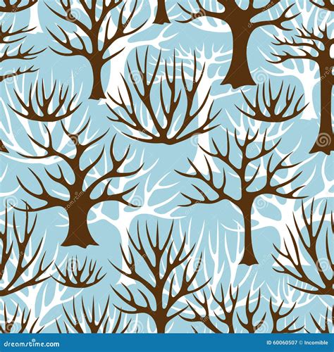 Winter Seamless Pattern With Abstract Stylized Stock Vector