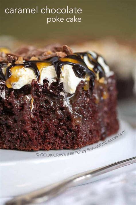 chocolate caramel poke cake   blog recipes
