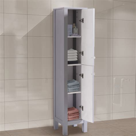 Matte Grey Bathroom Furniture Tall Modern Cabinet Storage Unit 1600mm