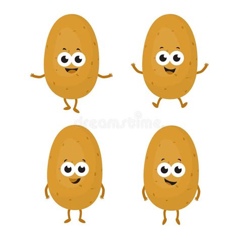 Set With Cartoon Potatoes Stock Vector Illustration Of Clipart 106999227