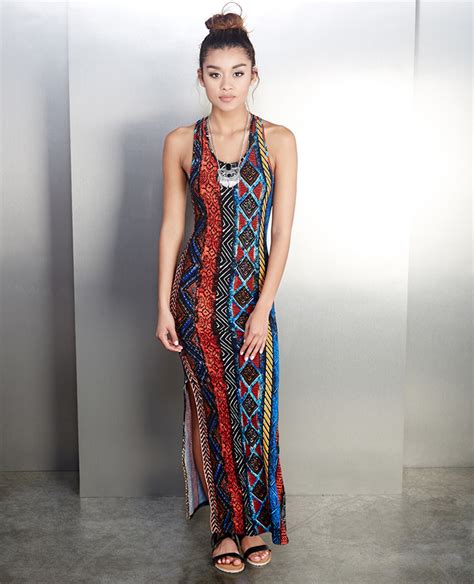 Soft Tribal Print Maxi Dress Wet Seal