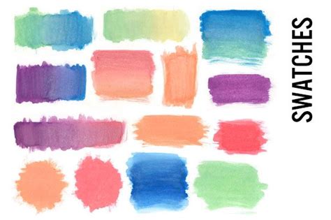 Watercolor Swatches Clipart Swatch Clip Art Pencil Illustration