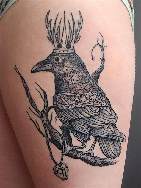 Raven Tattoo On My Thigh By Ben Licata At Oxbow Tattoo In Easthampton
