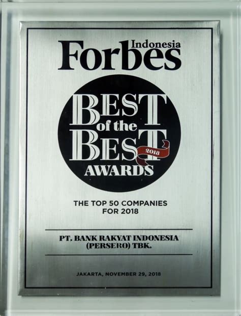 Bri Raih Penghargaan Best Of The Best Dari Forbes
