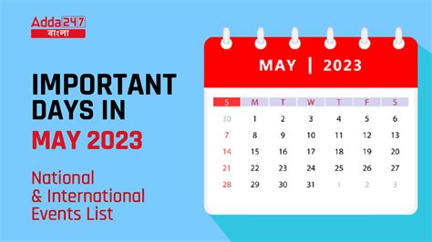 Important Days In May 2023 National And International Events List