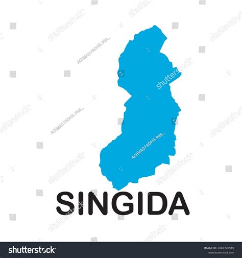 Singida Map On White Background Stock Vector Royalty Free 2069728949