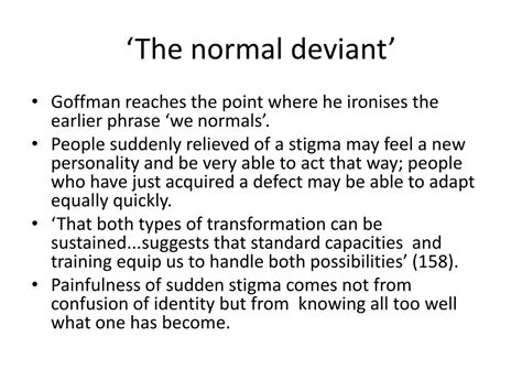 Ppt Goffman And Stigma General Reflections Powerpoint Presentation