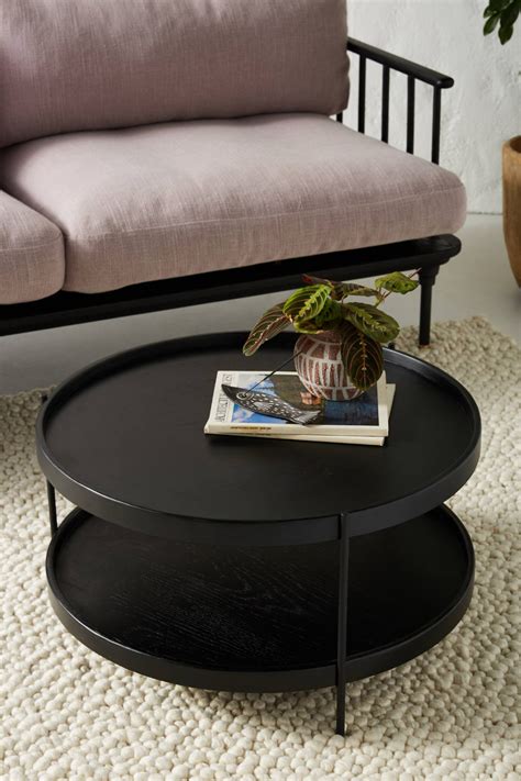 The graff coffee table by noir emphasizes natural, simple and classic design. Noir Tiered Coffee Table | Round black coffee table ...