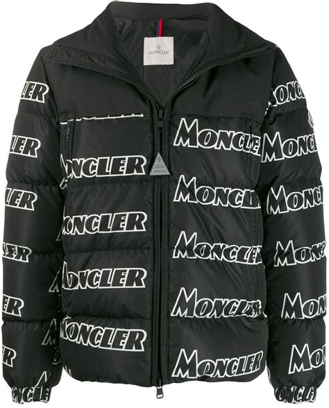 Moncler Logo Print Padded Jacket Shopstyle Outerwear
